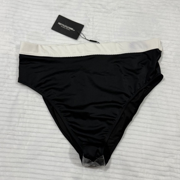 PrettyLittleThing Other - PrettyLittleThing Black White High Waisted Bikini Bottoms Plus Size US 20 NWT